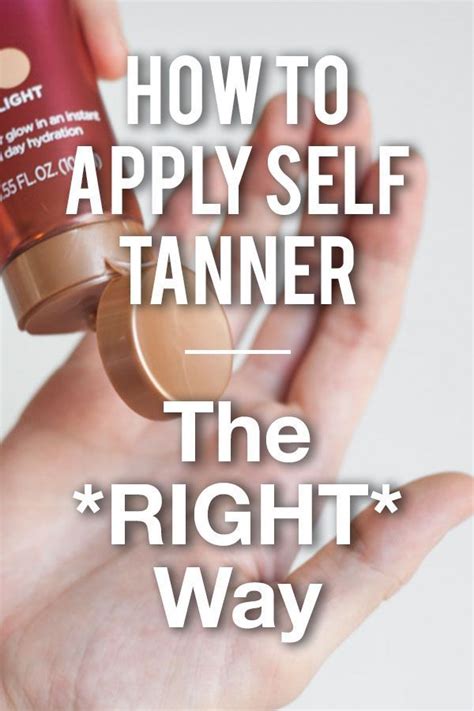 applying self tanner on hands.